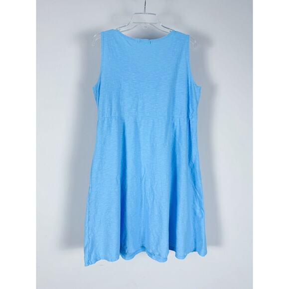 Sea Glass Lane Linen Blend Midi Dress Blue Sleeveless USA MADE L - Picture 2 of 7